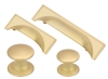 Windsor satin brass cup handles and matching knobs collection